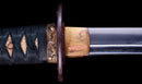 Katana Antigua Japonesa con Tsuba de Hierro de Sabios Sentados y Hamon Suguha, Mumei, Período Edo