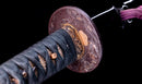 Katana Antigua Japonesa con Tsuba de Hierro de Sabios Sentados y Hamon Suguha, Mumei, Período Edo
